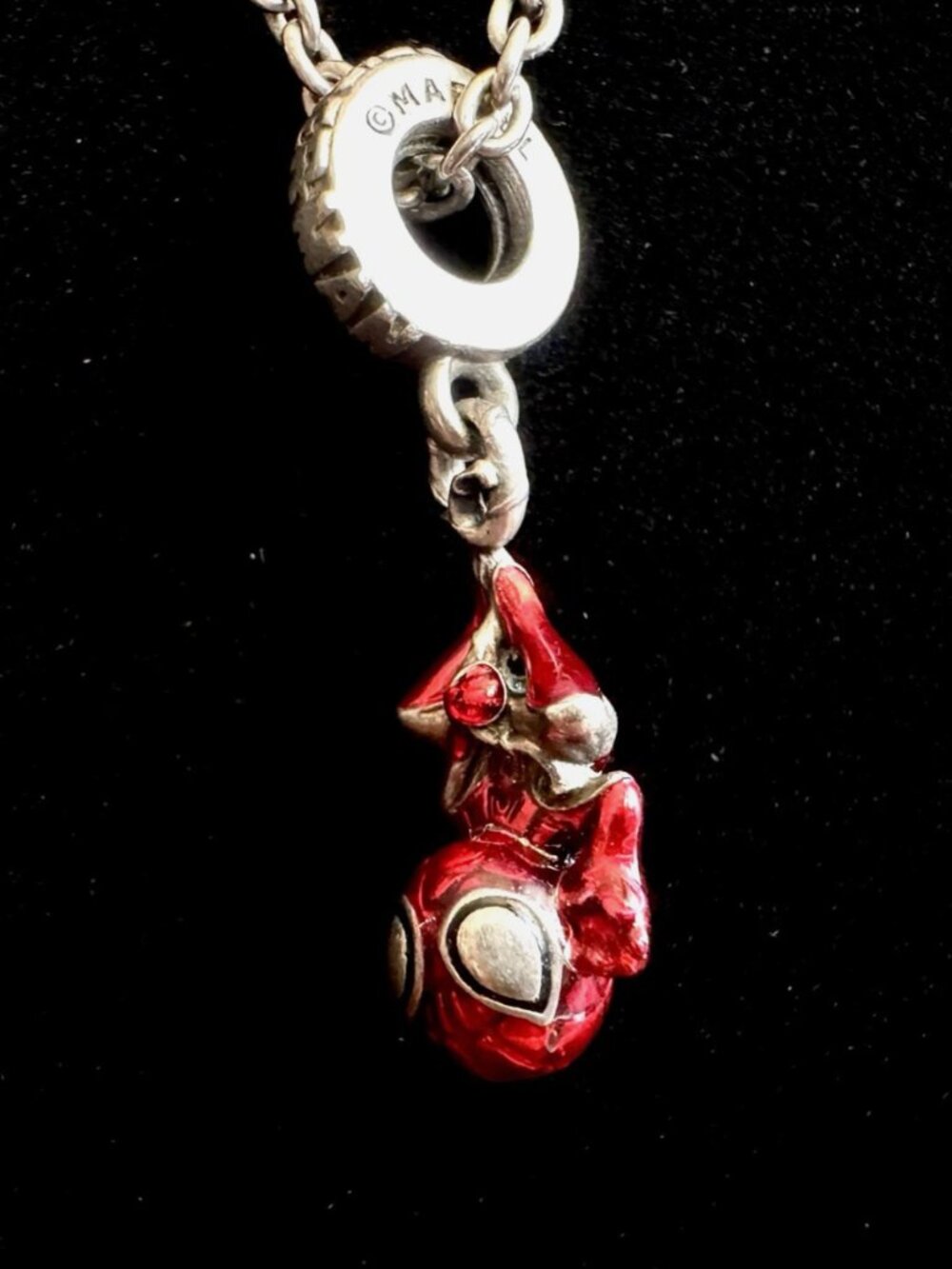 PANDORA 925 SPIDER-MAN Sterling Silver Cable Chain Necklace & Dangle Charm 8.7g